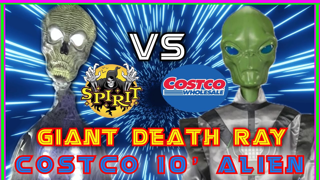 Spirit Halloween Giant Death Ray Vs Costco 10’ Alien: битва аниматроников за галактику