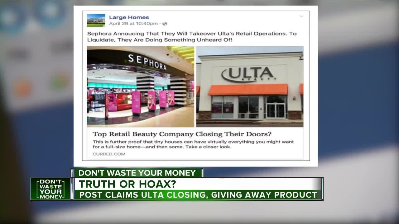 Pst claims Ulta is closing, giving away product