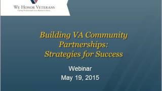 Building VA Community Partnerships: Strategies for Success