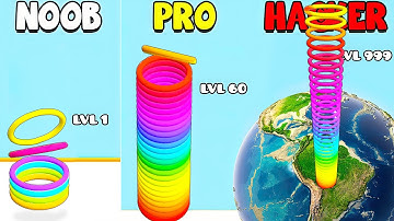 SLINKY HOP - Level Up to Maximum Size! ⭐ NOOB vs PRO vs HACKER vs GOD [New Game]