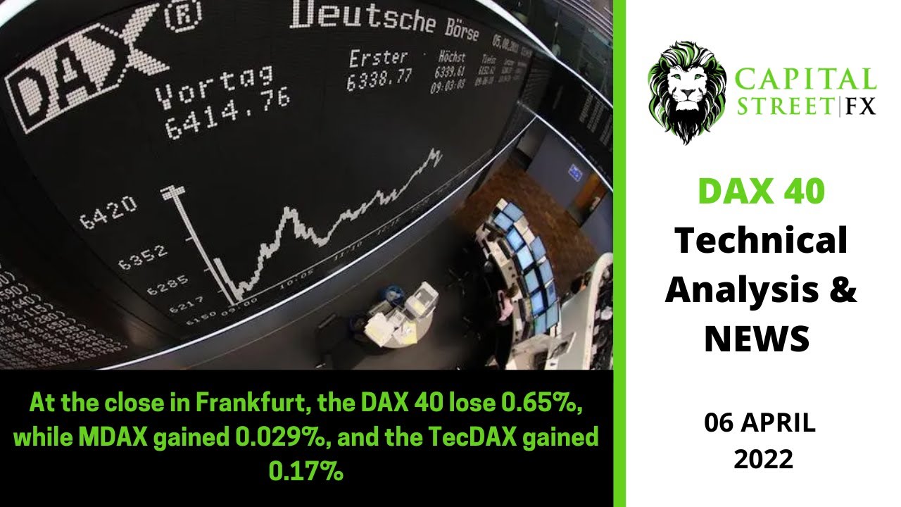 [DAX 40 Index] Technical Analysis & Market News By Capital Street FX - 06 April 2022