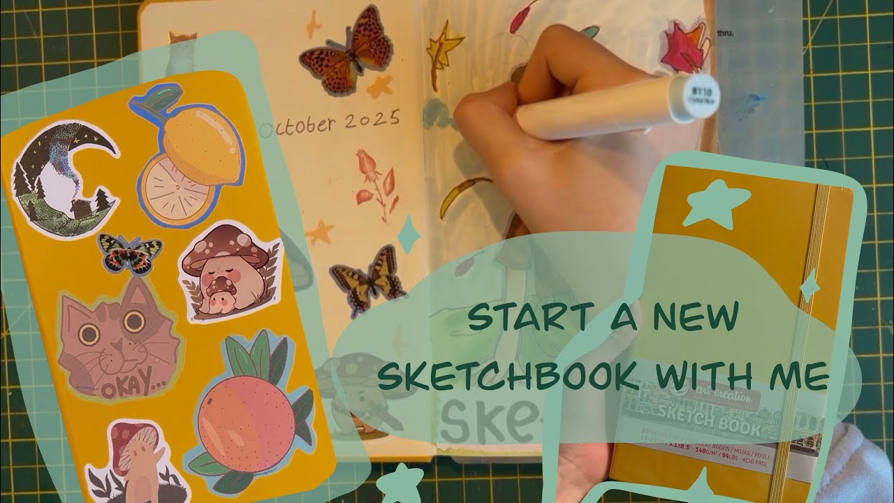 Autumn/fall spread + Start a new sketchbook with me!￼