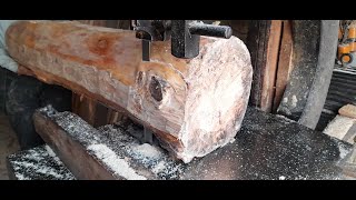Watch how wood cutter\\\\ Aara machine cutting large log into pieces @amazingfacts-KnoledgeArts #viral