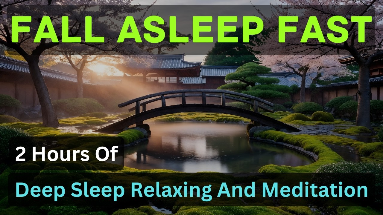 Fall Asleep Fast - Tranquil Zen Garden at Sunset, Relaxing Sleep Music ...