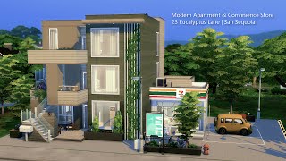 Modern Apartment & Convinience in San Sequoia | The Sims 4 | Stop Motion Build | No CC