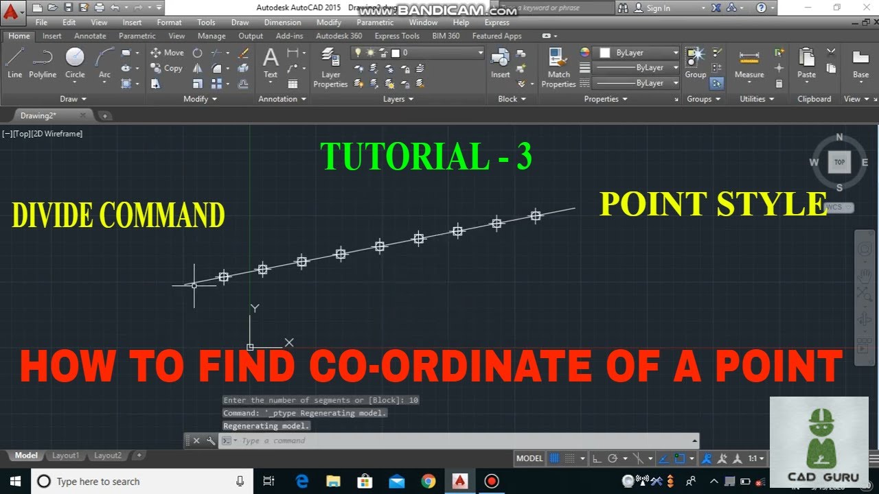 Autocad Divide Line Into Equal Segments YouTube