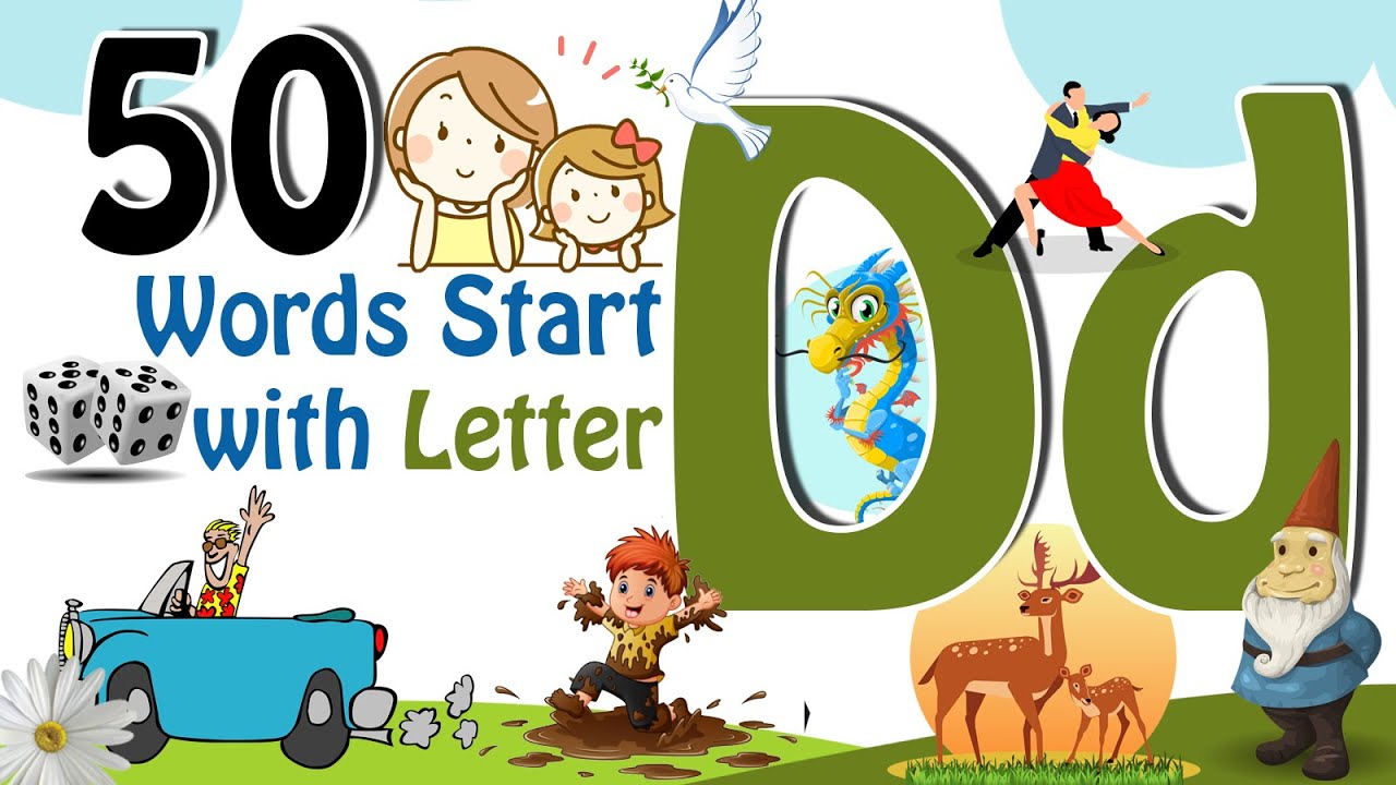 50 Words start with D | Phonics letter D | Letter D Vocabulary ...