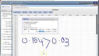 Hypothesis testing using Statcrunch