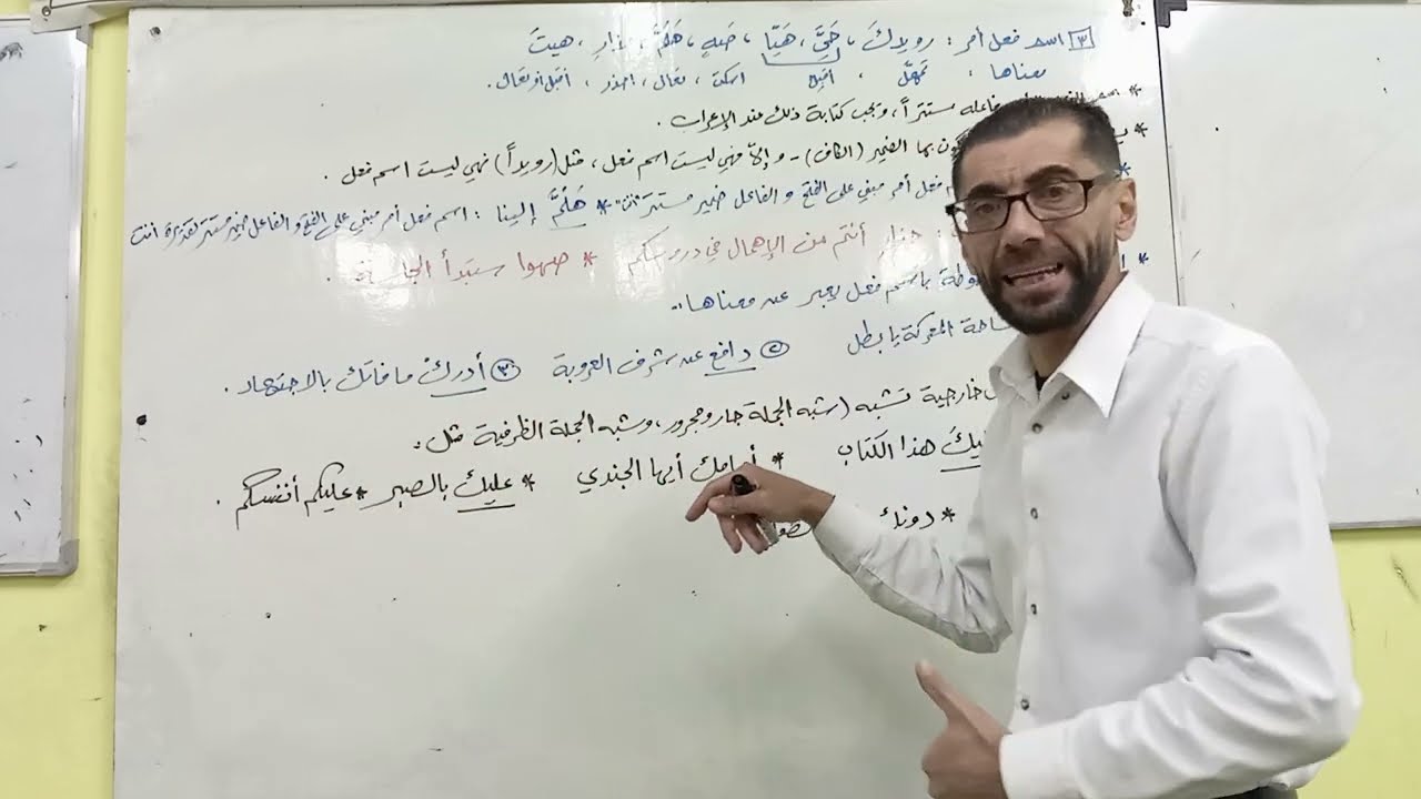 اسم الفعل (يتضمن جملا خارجية من الامتحانات الوزارية)