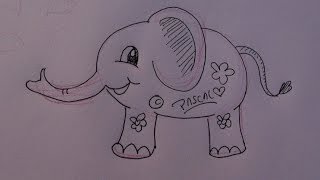 Easy Drawings Elephant Cute 4
