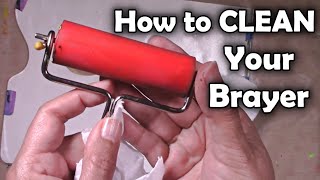 My Secret Trick For A Squeaky Clean Brayer - Remove Dry Acrylic Paint