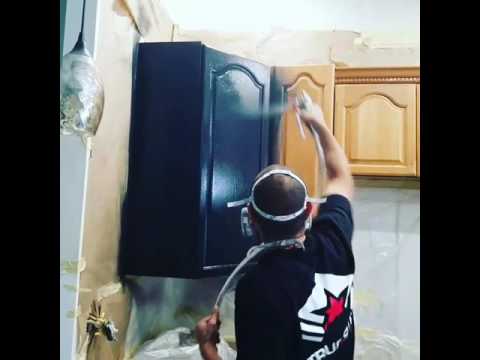 How to Paint cabinets. With a prayer! Primer first coat!