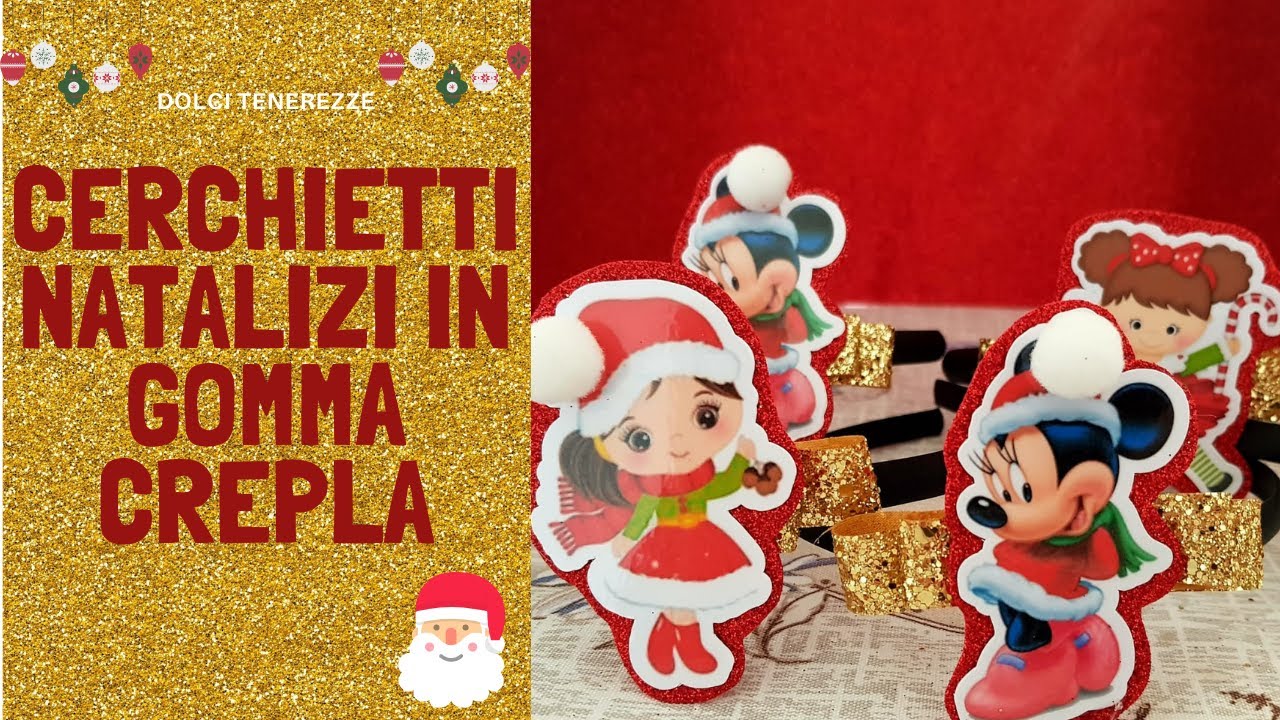 Set Di 2 Cerchietti Natalizi Donna Con Nodo E Strass - Rosso E Verde - Accessori Per Capelli Festivi Invernali