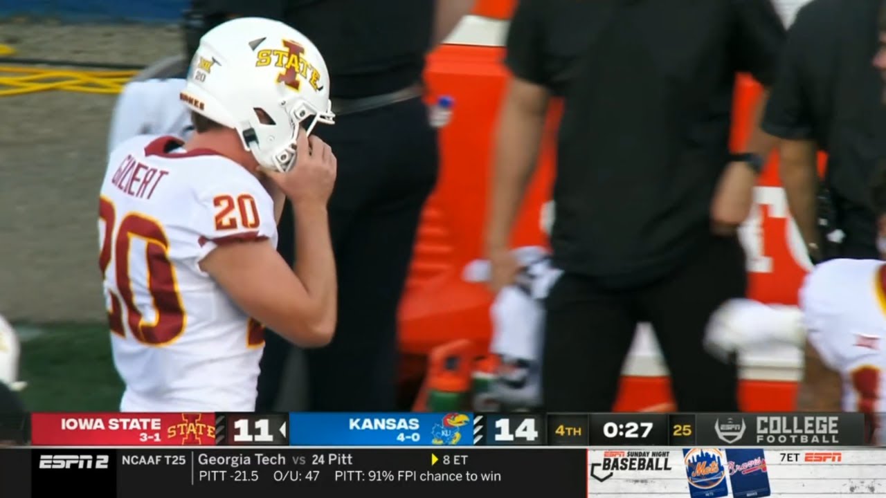 Iowa State Kicker Shanks GoAhead Field Goal Iowa State vs. Kansas