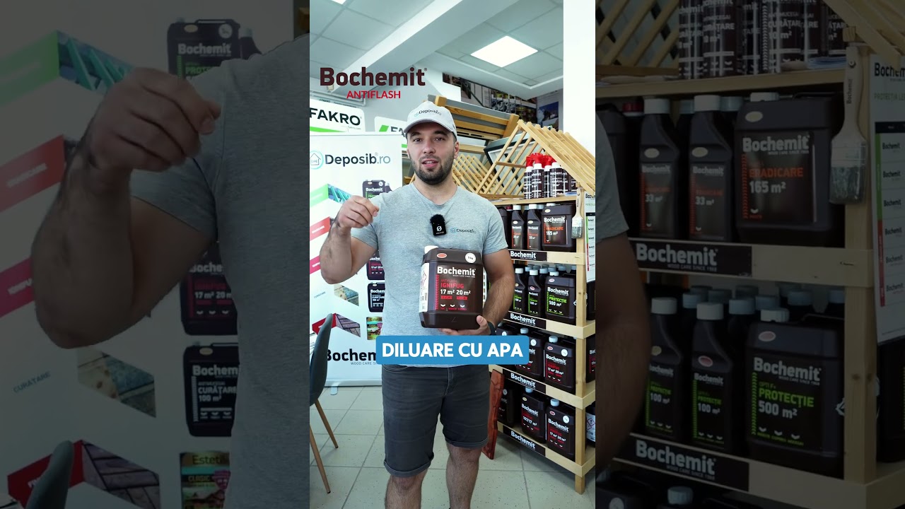 Ignifugare lemn Premium cu Bochemit Antiflash  -  cu protectie preventiva la insecte si ciuperci