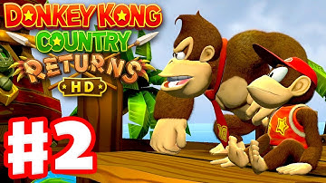 Donkey Kong Country Returns HD - Full Game Walkthrough Part 2 - Beach!