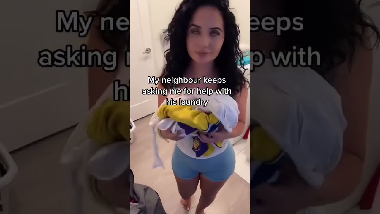 ⁣Sexy neighbor help laundry  #shorts #funny #neighbour #keepsupport #laundry