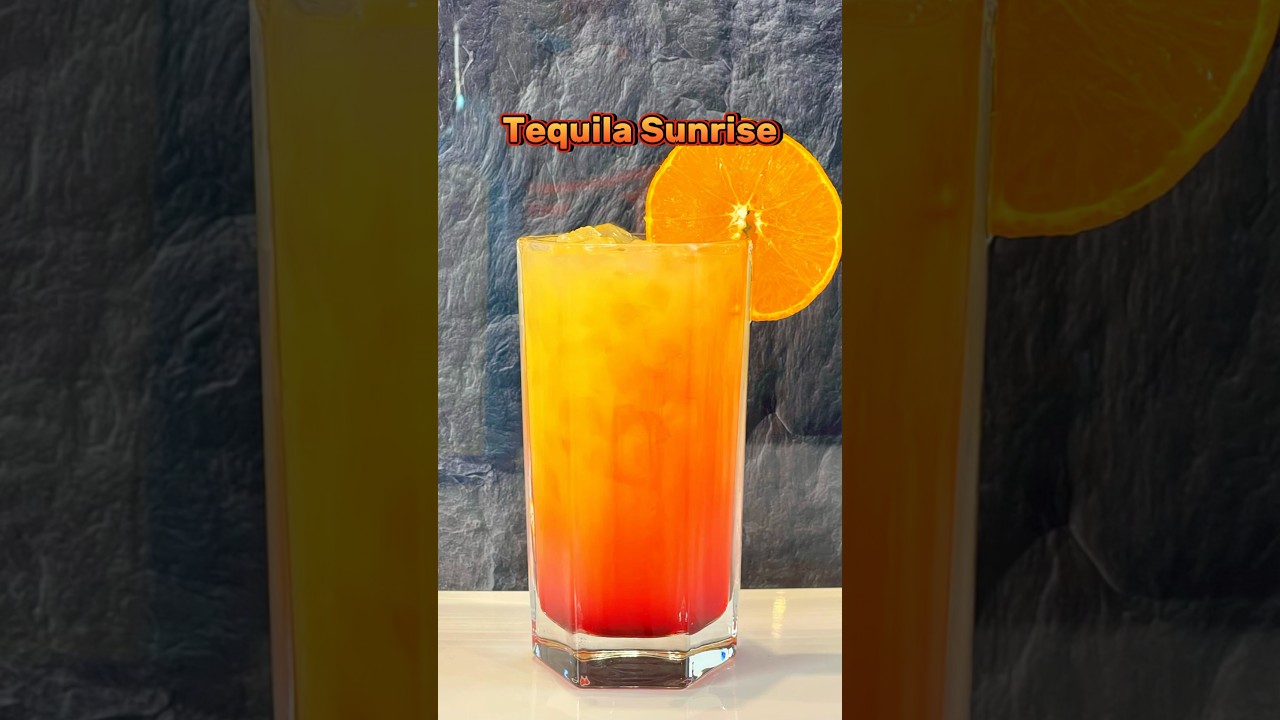 How to do a Tequila Sunrise 🍹(easy at home method) Recipe in the comments 👇 