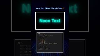 Neon Text Flicker Effect in CSS ⚡ (Looks Real 😱) #coding #css #cssanimation #shorts