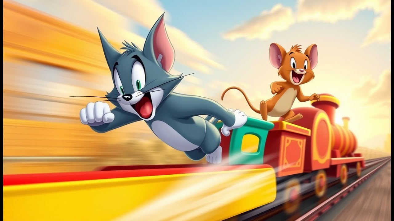 Tom On Train “🚂 Tom & Jerry Train Adventure Song | Super Fun Kids Cartoon Music ...