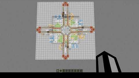 4-way minecart intersection with automatic routing for minecarts with chests