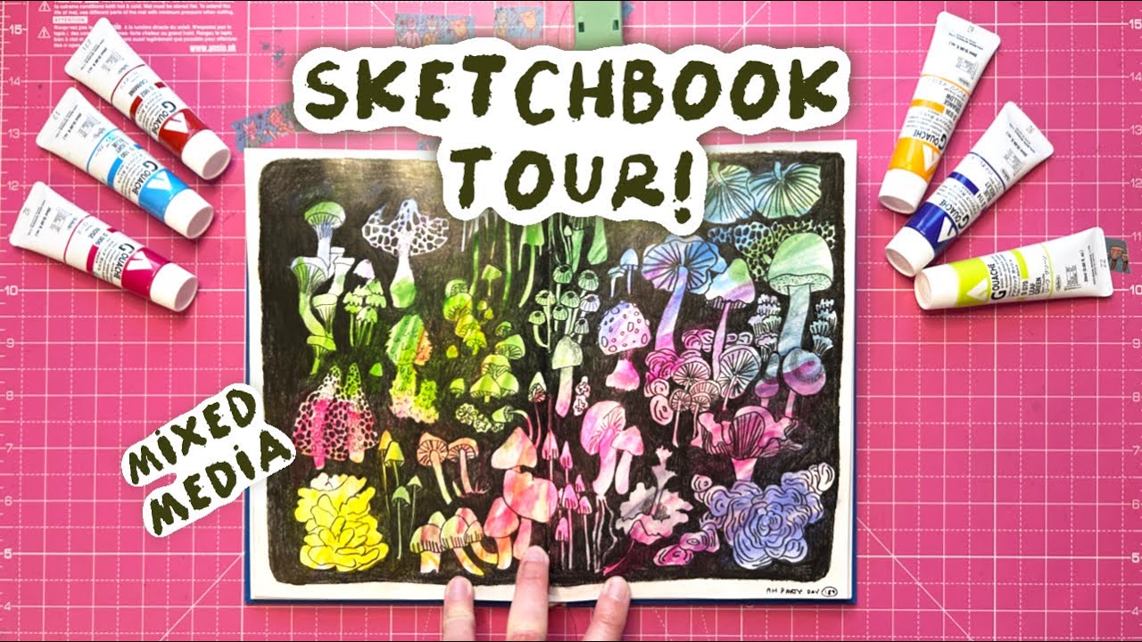 Art Growth in 80 Pages - Mixed Media Sketchbook Tour