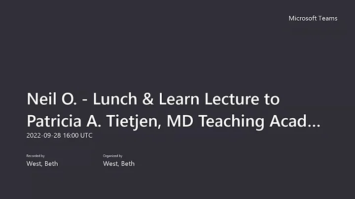 September 2022 Patricia A. Tietjen, MD Teaching Ac...