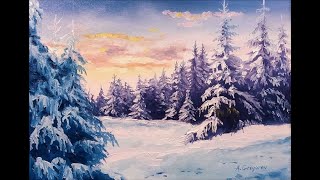 🔝 ХуДоЖнИкИ | Лес зимой | Как написать зимнюю картину маслом | Александр Григорьев