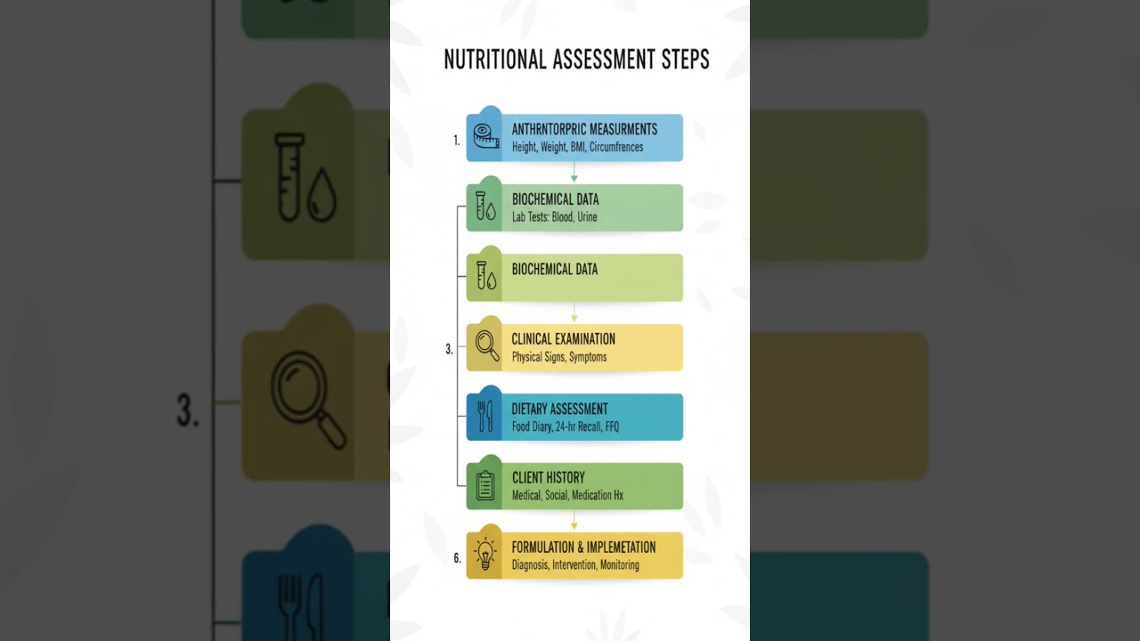 steps of nutritional assessment, for nursing students 