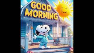 Good Morning From Snoopy Greeting The Sun