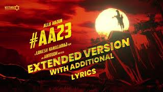 23 Theme Extended Lyrics Allu Arjun Anirudh