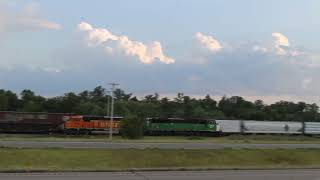 BNSF Staples Sub BNSF 8015 ES44C4 meets BNSF 1445 SD60M Bluffton MN