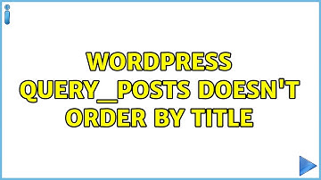 Wordpress: query_posts doesn