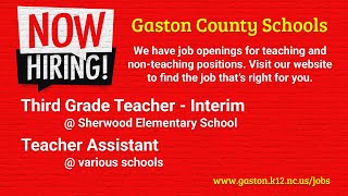 Job Openings in Gaston County Schools