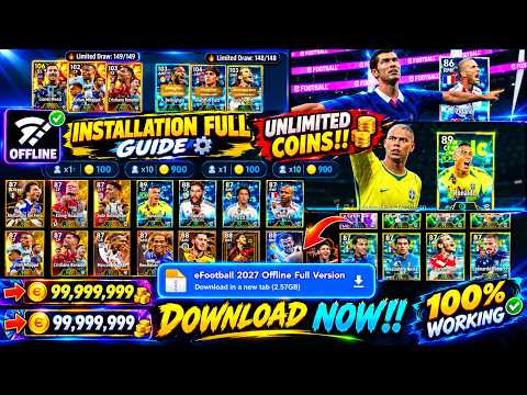 eFootball 2027 Offline Mod APK Download | Unlimited Coins & Full Installation Guide🔥