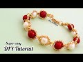 Pearls and crystals bracelet/Simple and elegant bracelet/Easy jewelry making at home/Diy Beading