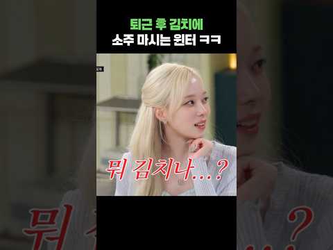 퇴근 후 김치에 소주 마시는 윈터 ㅋㅋ #shorts #냉장고를부탁해 #윈터 #카리나