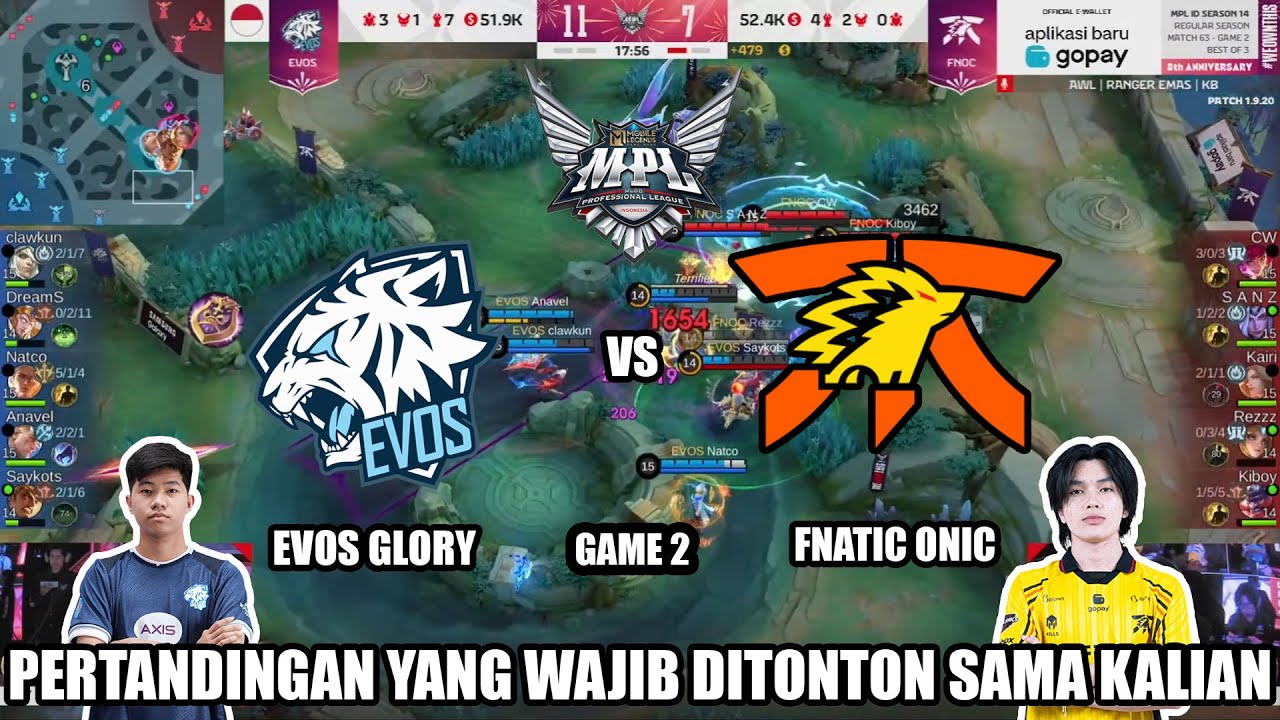 ONIC VS EVOS GAME 2 | MPL ID S14 Regular Season Fnatic Onic vs Evos Glory
