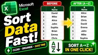 How to Sort Data A to Z Quickly in Excel | Sort Data Tutorial