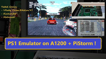 PSX Emulator on Amiga 1200 + PiStorm32 Rasp4b1GB@2,2GHZ ... tested V-Rally, Einhander & Motoracer!