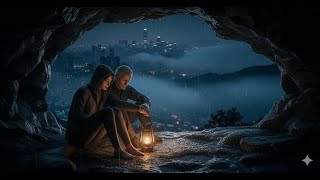 Hiding From The Rain: Deep Sleep Music In A Cave With Calming City Panorama Sounds Tranquil Ambience screenshot 5