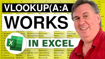 Excel - VLOOKUP(A:A, works! - Episode 1764