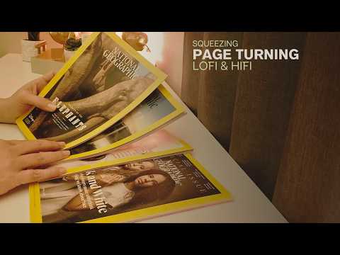 Magazine Page Turning & Squeezing for Tingles & Relaxation - No Talking