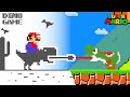 Cat Mario: Anything Turn To Chrome Dino Game When Mario Touches It