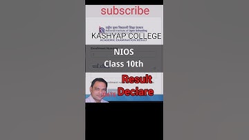 Nios result class10th declare #nios result check kaise kare #shorts #ytshorts #nios #kashyapcollege