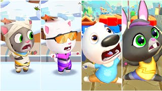 Talking Tom Gold Run Vs Talking Tom Time Rush, Angela Vs Tom Vs Hank VS Becca, RabiaGameplay