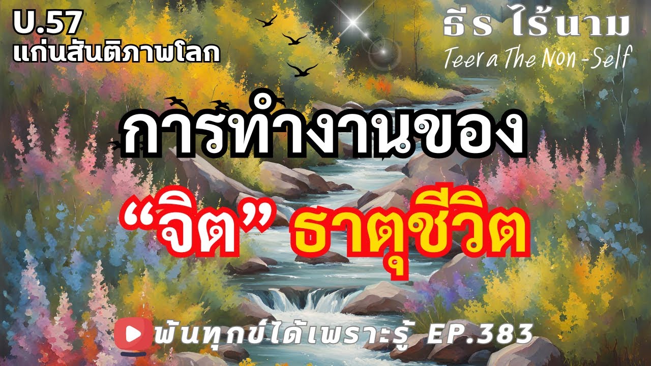 EP.383 (U57) การทำงานของจิต ธาตุชีวิต พ้นทุกข์ได้เพราะรู้ ธรรมสากลพ้นทุกข์ By ธีร ไร้นาม 23-01-68