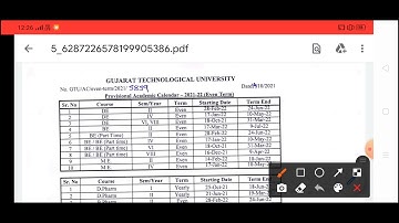 GTU|Academic calendar Even semester|GTU