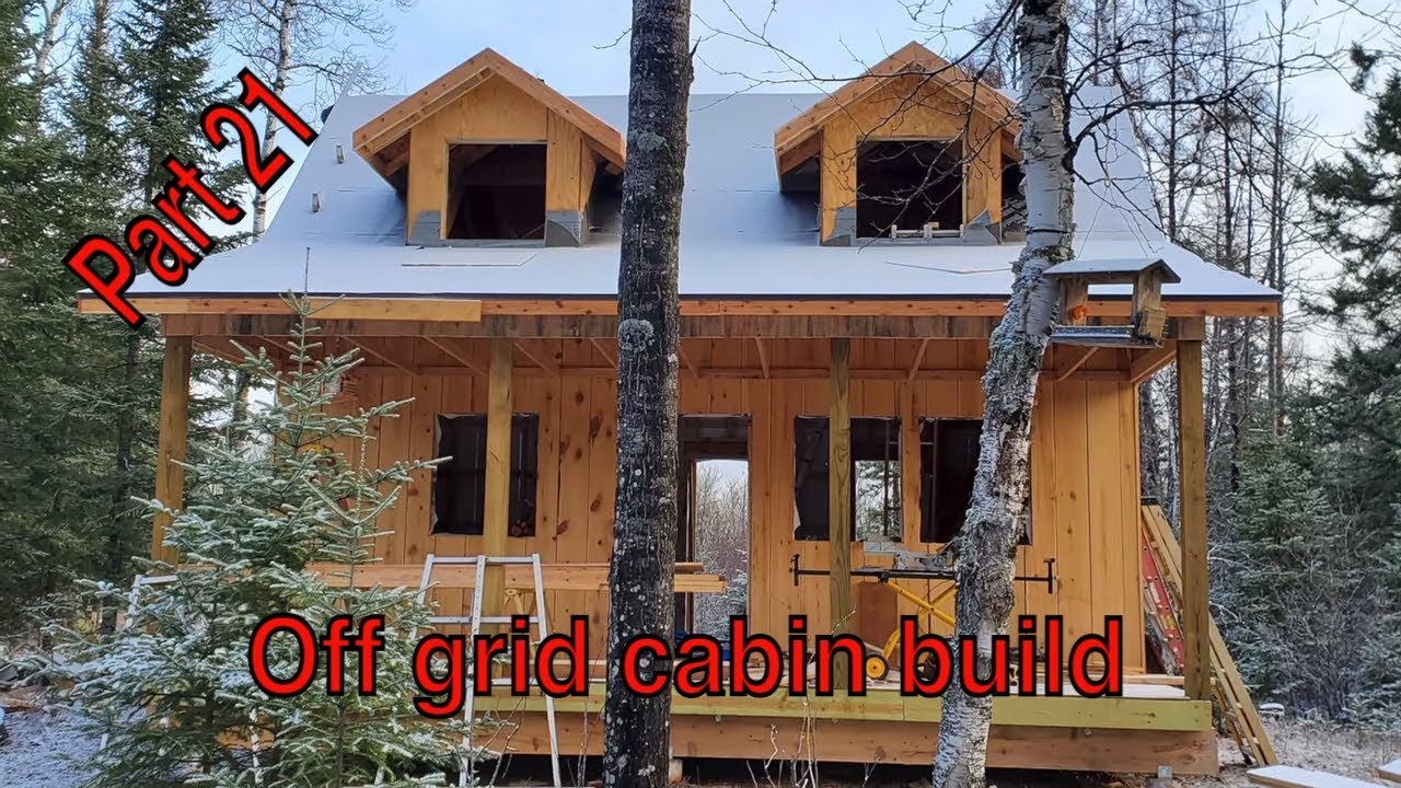 Off grid cabin build part 21 a bit of facia and drip edge - YouTube