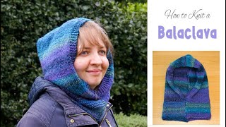 How to Knit a Hooded Scarf | Easy Balaclava Knitting Pattern for Beginners | Flat Knitting